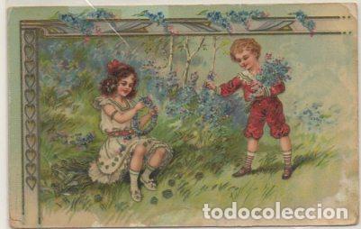 Cartoline: POSTAL DE NI&Ntilde;OS. NI&Ntilde;OS CON FLORES P-NI&Ntilde;OS-770