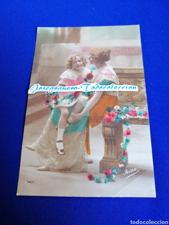 Postales: MADRE CON NI&Ntilde;A MODELOS POSTAL ANTIGUA - Foto 1