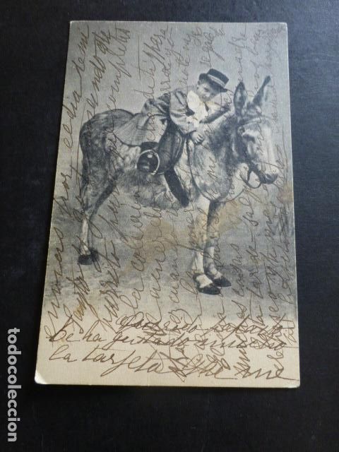 Postales: NI&Ntilde;O Y BURRO POSTAL - Foto 1