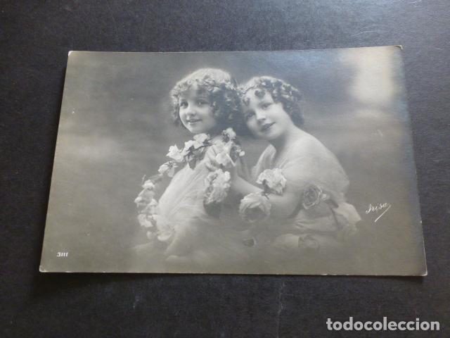 Postales: NI&Ntilde;AS CON FLORES POSTAL - Foto 1