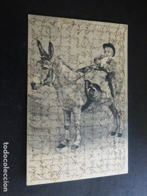 Postales: NI&Ntilde;O Y BURRO POSTAL - Foto 1
