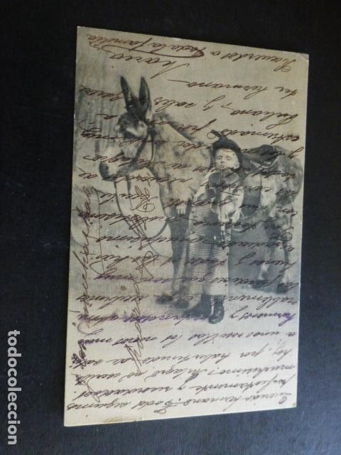 Postales: NI&Ntilde;O Y BURRO POSTAL - Foto 1