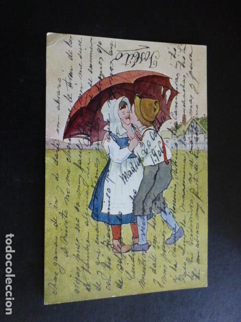 Postales: NI&Ntilde;OS BESANDOSE POSTAL - Foto 1
