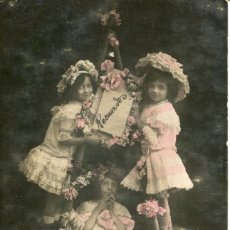 Postales: GRUPO DE NIÑAS-HABANA 1908- SELLO DE CUBA-FOTOGRÁFICA