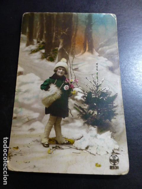 Postales: NI&Ntilde;A EN LA NIEVE POSTAL - Foto 1