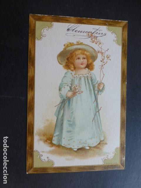 Postales: NI&Ntilde;A CON FLORES POSTAL - Foto 1