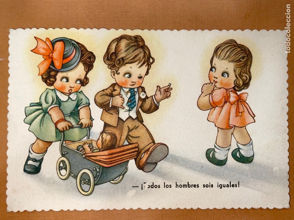 Cartes Postales: P-898 Antigua postal rom&aacute;ntica de tres ni&ntilde;os. Escrita