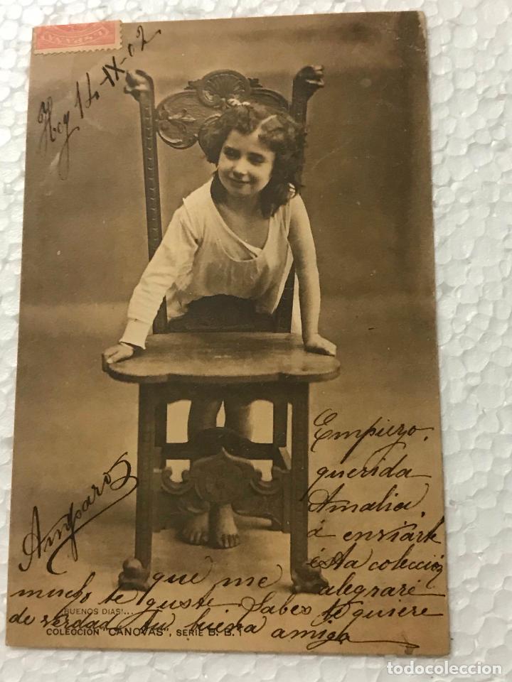 Postales: POSTAL CIRCULADA Y ESCRITA NI&Ntilde;A 1902 - Foto 1