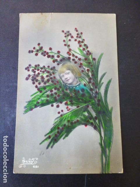 Postales: NI&Ntilde;A EN RAMO DE FLORES POSTAL - Foto 1