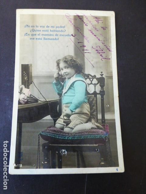 Postales: NI&Ntilde;O AL TELEFONO POSTAL - Foto 1