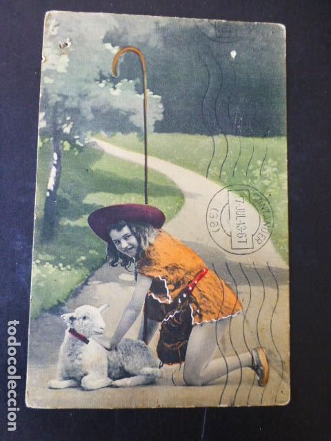 Postales: NI&Ntilde;A CON OVEJA - Foto 1