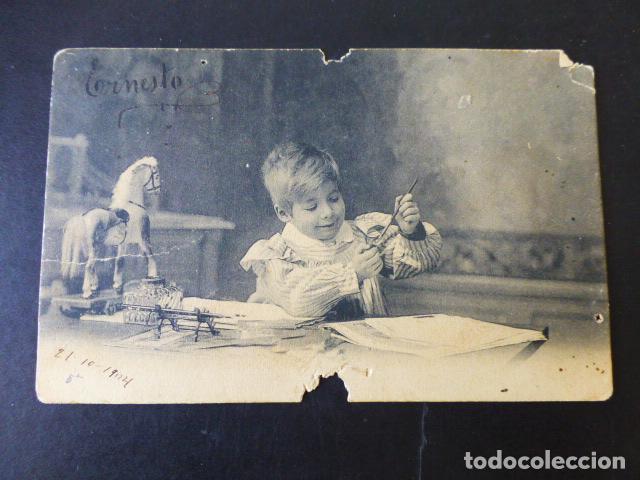 Postales: NI&Ntilde;O ESCRIBIENDO POSTAL - Foto 1