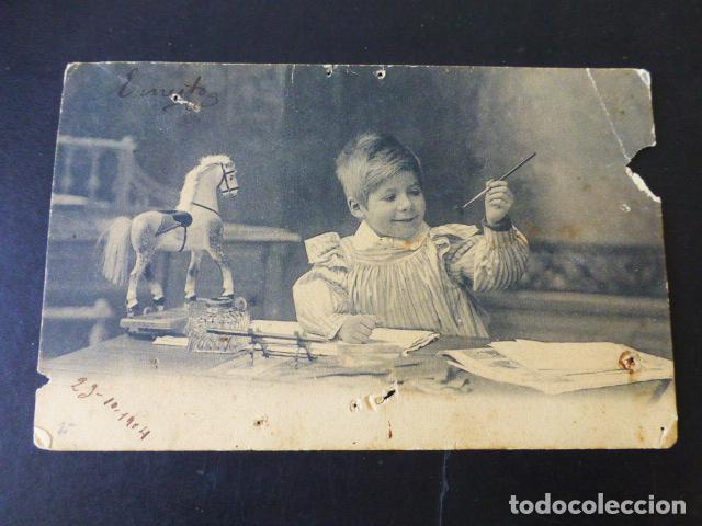 Postales: NI&Ntilde;O ESCRIBIENDO POSTAL - Foto 1