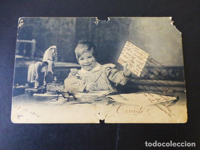 Postales: NI&Ntilde;O ESCRIBIENDO POSTAL - Foto 1
