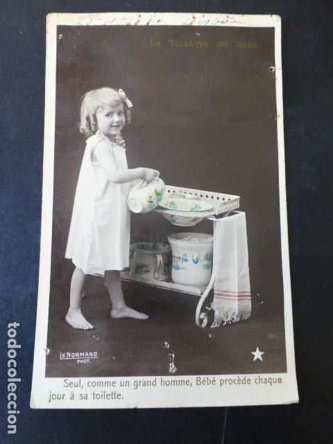 Postales: NI&Ntilde;A LAVANDOSE POSTAL - Foto 1