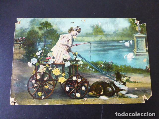 Postales: NI&Ntilde;A EN CARRO POSTAL - Foto 1