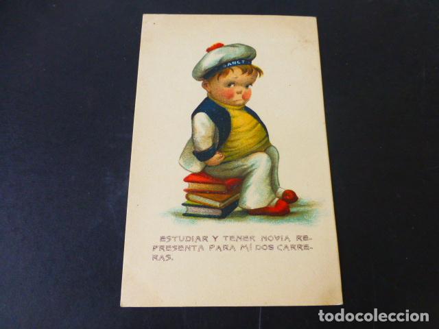Postales: NI&Ntilde;O CON LIBROS POSTAL - Foto 1