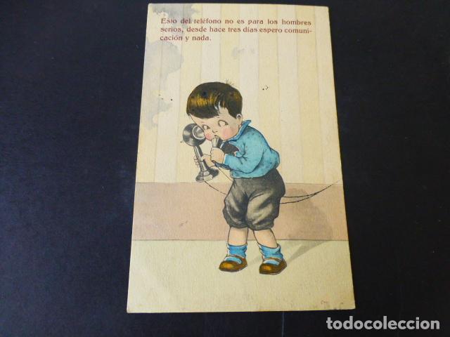 Postales: NI&Ntilde;O AL TELEFONO POSTAL - Foto 1