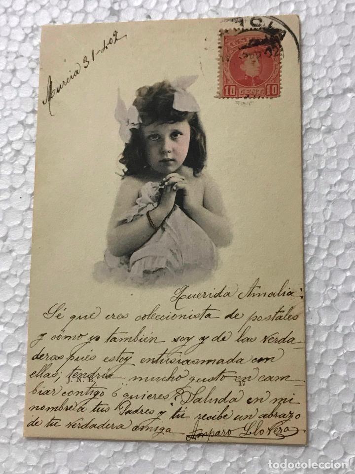 Postales: postal escrita y circulada 1902 NI&Ntilde;A - Foto 1