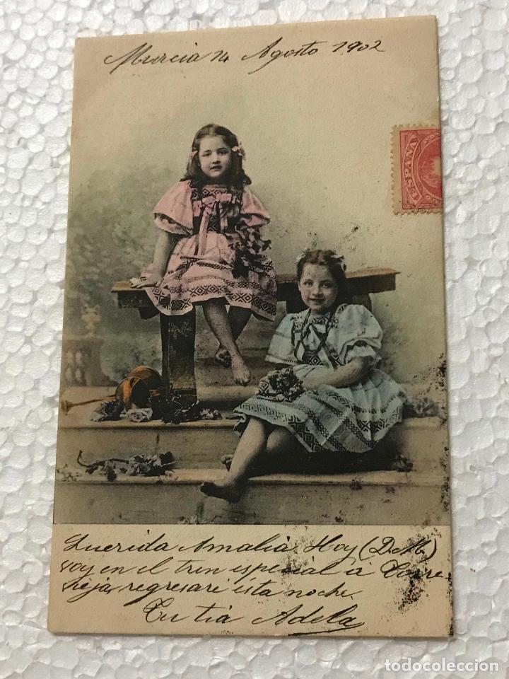 Postales: postal escrita y circulada 1902 NI&Ntilde;AS - Foto 1