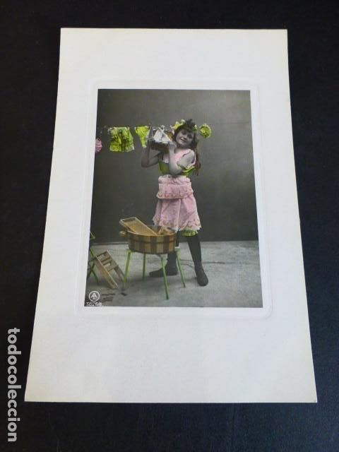 Postales: NI&Ntilde;A LAVANDERA POSTAL - Foto 1