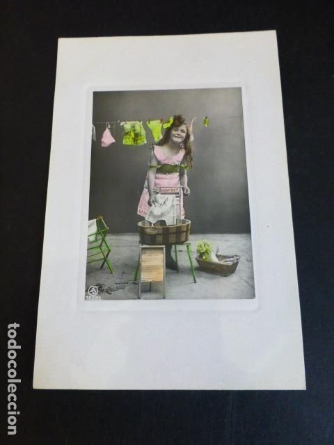 Postales: NI&Ntilde;A LAVANDERA POSTAL - Foto 1