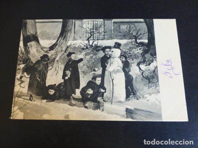 Postales: NI&Ntilde;OS EN LA NIEVE POSTAL - Foto 1