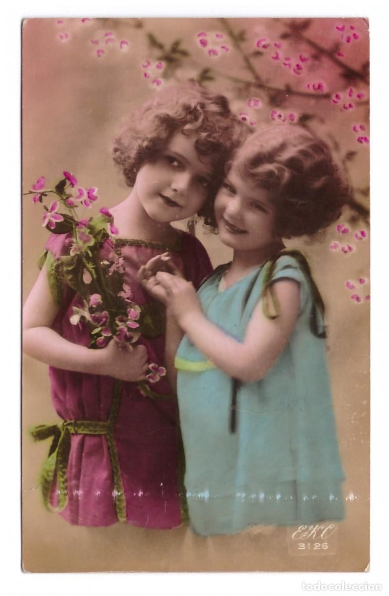 Postales: PAREJA DE NI&Ntilde;AS // CIRCULADA EN 1936 - Foto 1