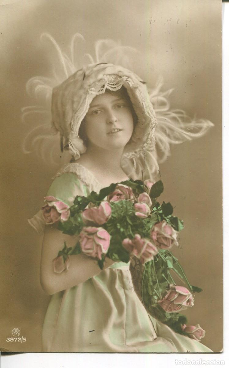 Postales: NI&Ntilde;A CON RAMO DE ROSAS- A&Ntilde;O 1903 - Foto 1
