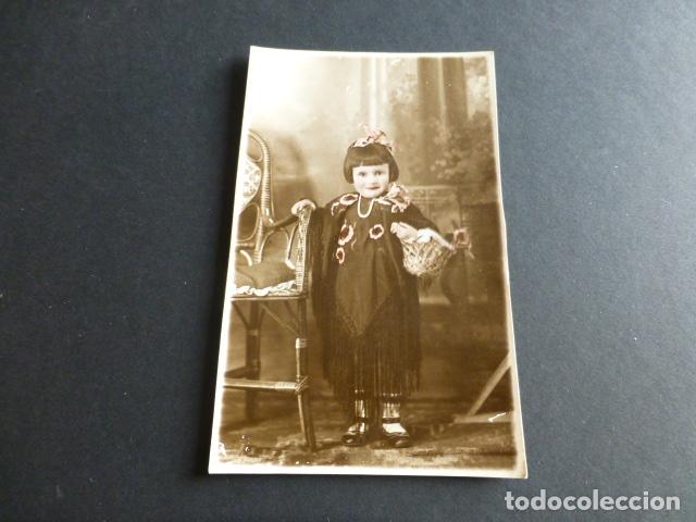 Postales: NI&Ntilde;A CON LAZO Y CESTA POSTAL ILUMINADA - Foto 1