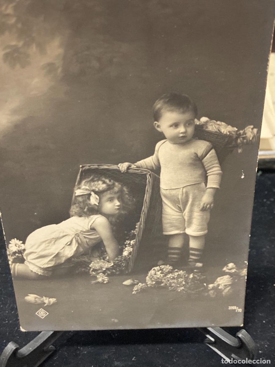 Postales: Magnifica postal antigua tem&aacute;tica ni&ntilde;os - Foto 2