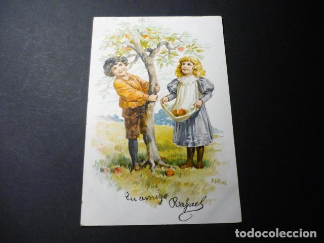 Postales: NI&Ntilde;OS CON MANZANO POSTAL - Foto 1