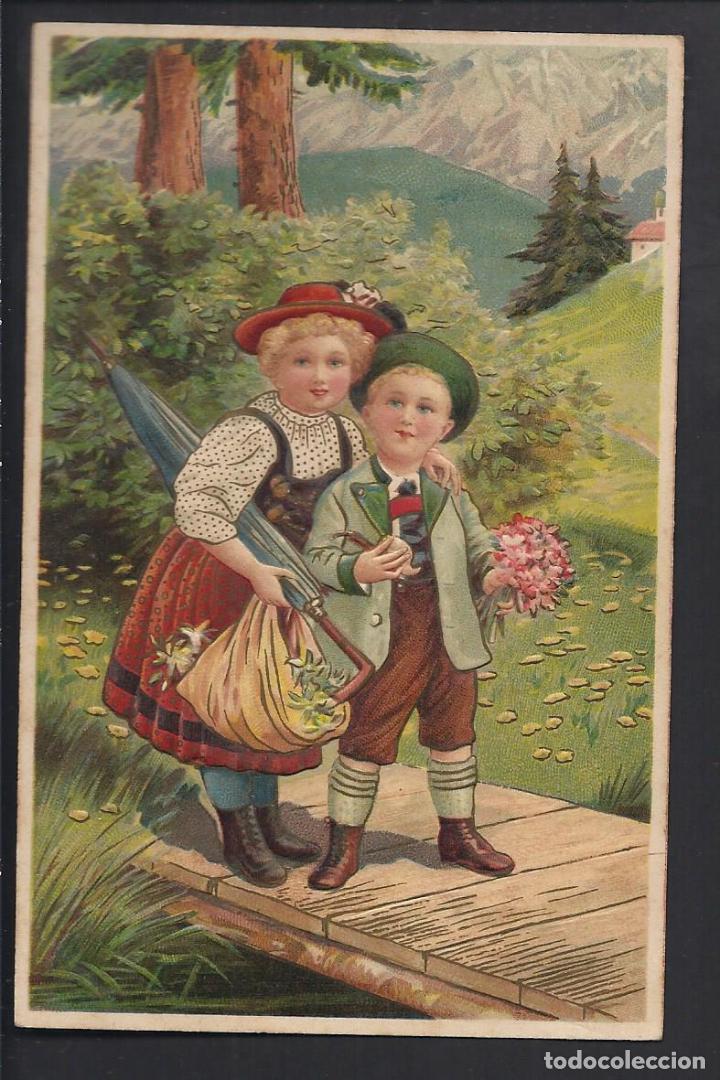 Postales: Tarjeta posta escrita y circulada en 1908. Ni&ntilde;os - Foto 1