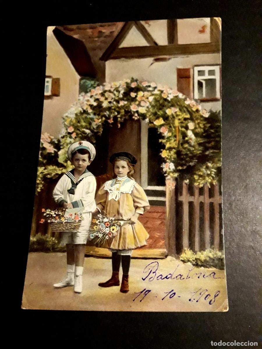 Postales: Antigua Postal Escrita y Sellada 1908 - Foto 1