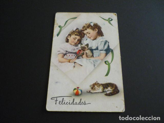 Postales: NI&Ntilde;AS CON GATOS POSTAL - Foto 1
