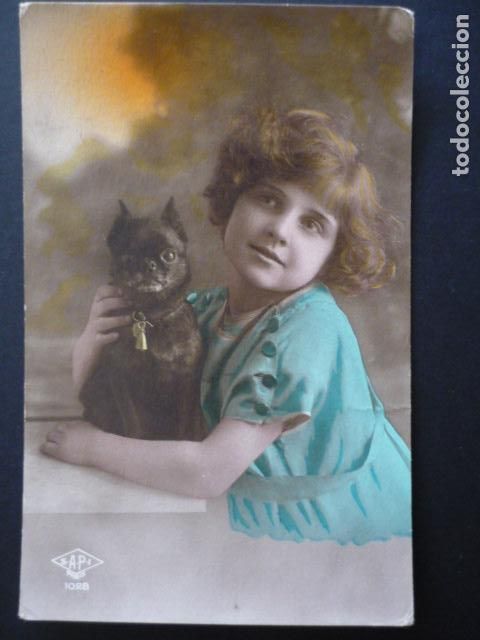 Postales: NI&Ntilde;A CON PERRO POSTAL - Foto 1
