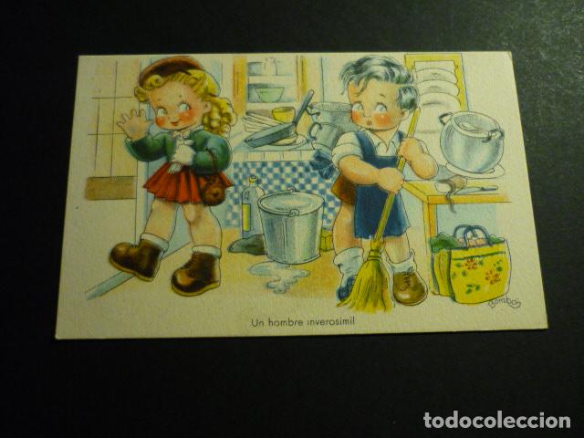 Postales: NI&Ntilde;O BARRIENDO COCINA POSTAL - Foto 1