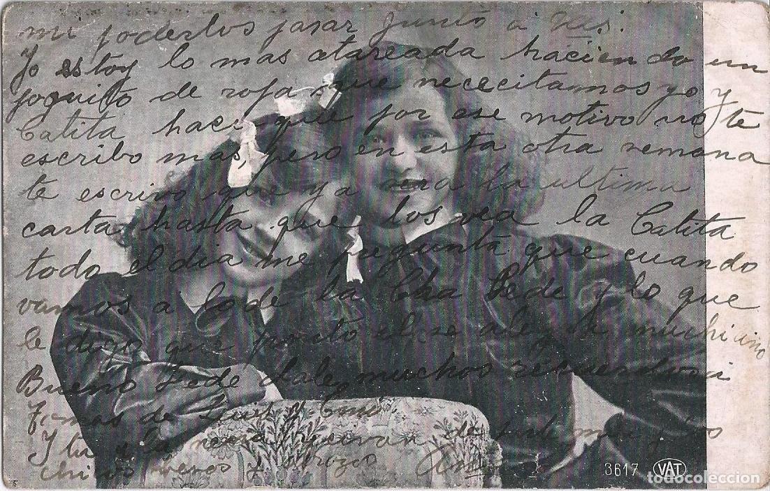Postales: X3672 Bonitas ni&ntilde;as Postal circulada 1908 - Foto 1