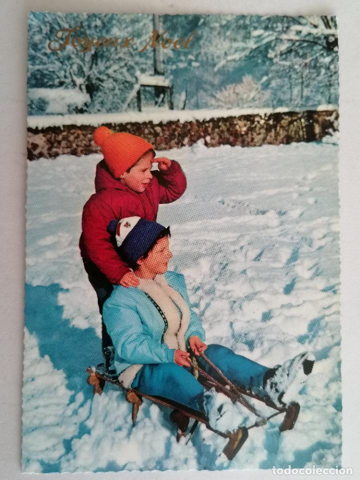 Postales: POSTAL NI&Ntilde;OS EN LA NIEVE - Foto 1