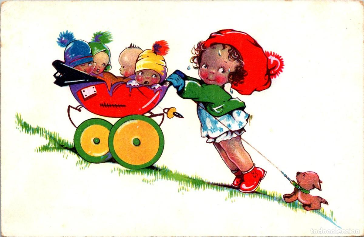 Postais: Ni&ntilde;a sudando subiendo la cuesta - Postal Alemana - n&ordm; 34 - Sin m&aacute;s datos - 139x90mm