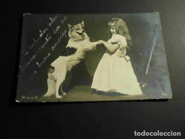 Postales: NI&Ntilde;A CON PERRO POSTAL - Foto 1