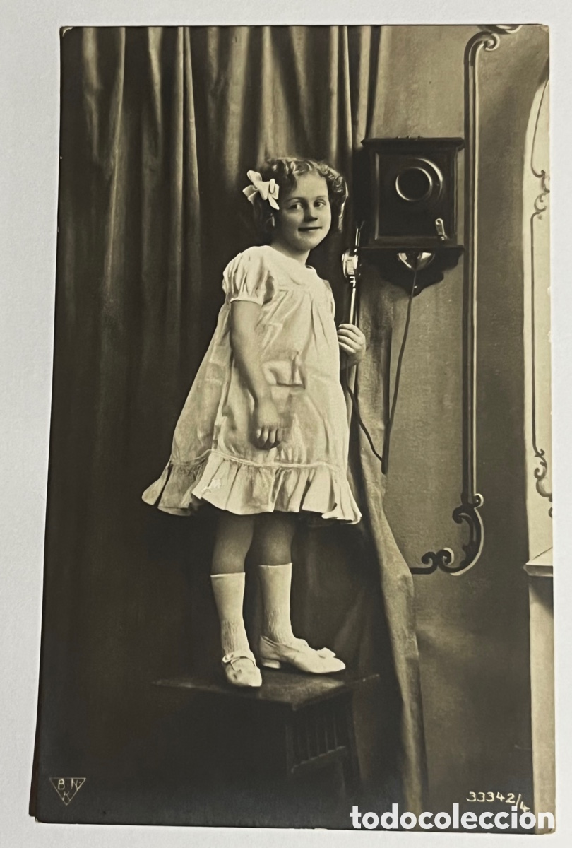 Postcards: POSTAL. NI&Ntilde;A CON TELEFONO. CIRCULADA EN 1909