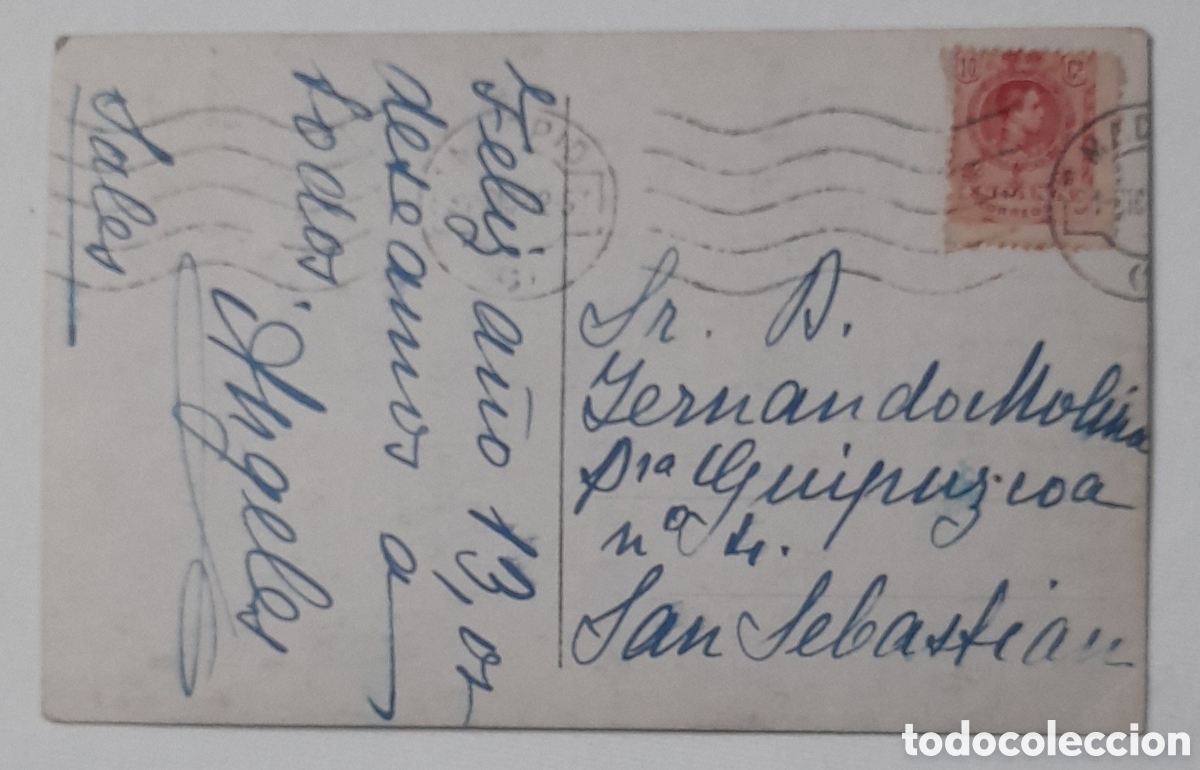 Postales: Postal infantil dedicada y circulada en 1912. - Foto 2