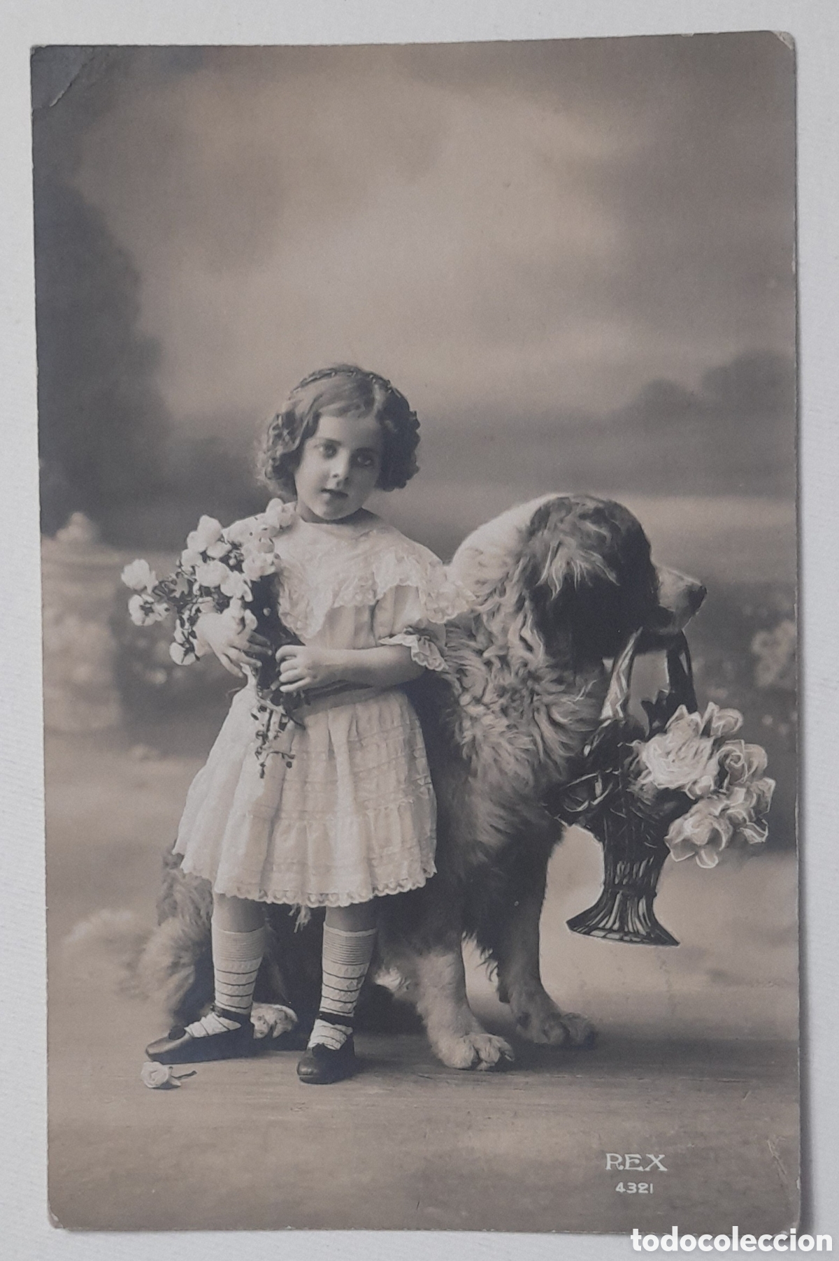 Postales: Postal infantil dedicada y circulada en 1912. - Foto 1