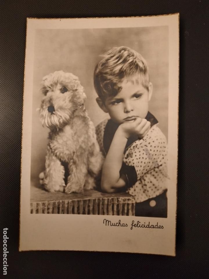 Postales: NI&Ntilde;O CON PERRO POSTAL - Foto 1