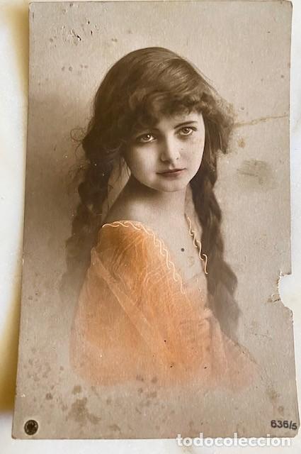 Postales: Postal coloreada ni&ntilde;a escrita 1930 - Foto 1