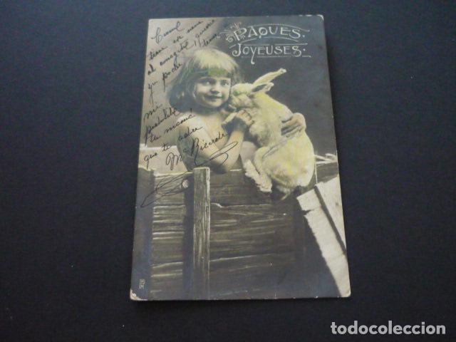 Postales: NI&Ntilde;OS CON CONEJO POSTAL - Foto 1