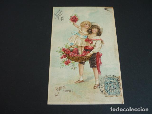 Postales: NI&Ntilde;OS CON ROSAS POSTAL - Foto 1