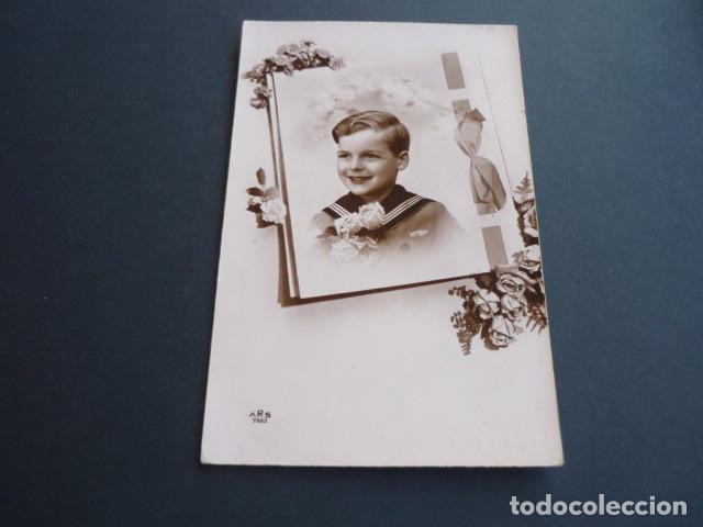 Postales: NI&Ntilde;O CON FLORES POSTAL - Foto 1