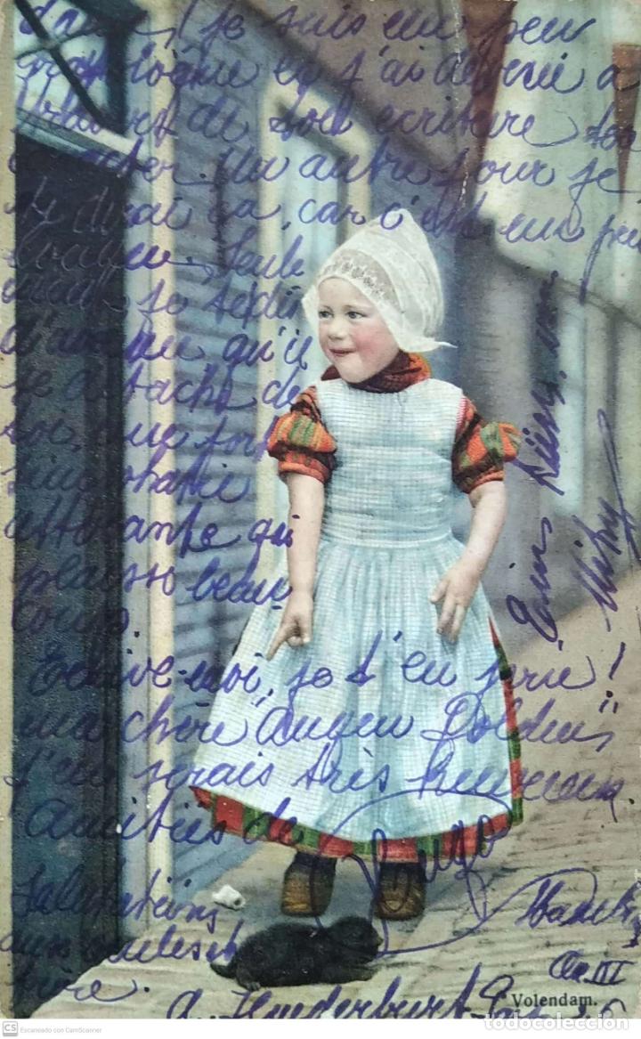 Postales: Ni&ntilde;a con traje t&iacute;pico. Usada. Color - Foto 1